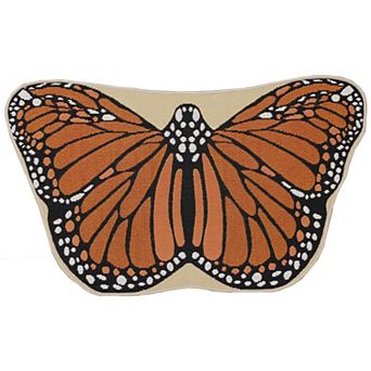Liora Manne Esencia Monarch Butterfly-Shaped Indoor Outdoor Mat