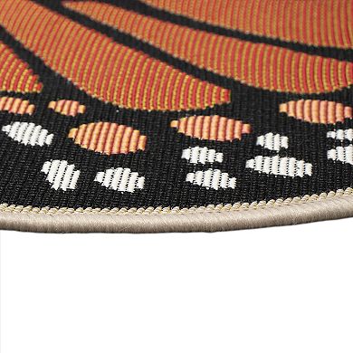 Liora Manne Esencia Monarch Butterfly-Shaped Indoor Outdoor Mat