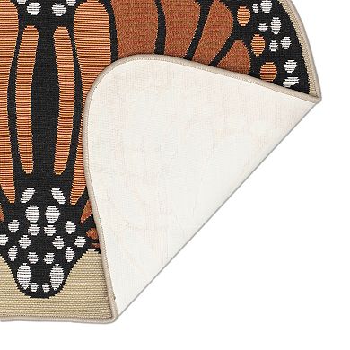 Liora Manne Esencia Monarch Butterfly-Shaped Indoor Outdoor Mat