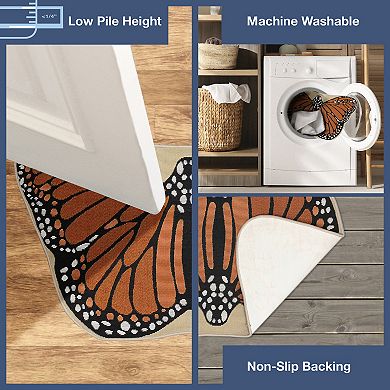 Liora Manne Esencia Monarch Butterfly-Shaped Indoor Outdoor Mat