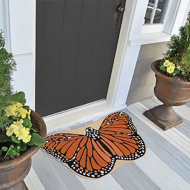 Liora Manne Esencia Monarch Butterfly-Shaped Indoor Outdoor Mat