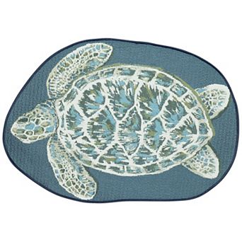 Liora Manne Esencia Sea Turtle-Shaped Indoor Outdoor Mat