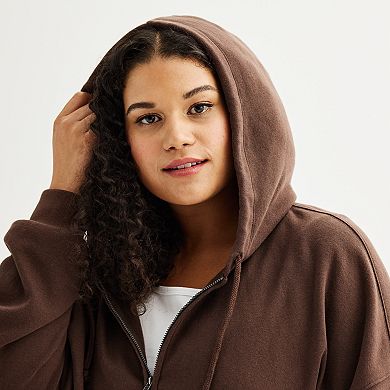Juniors' Plus Size SO® Favorite Cropped Full-Zip Hoodie