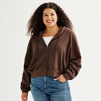Juniors' Plus Size SO® Favorite Cropped Full-Zip Hoodie