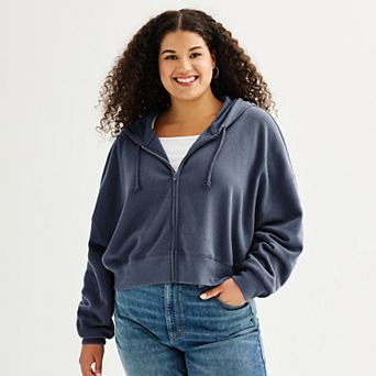 Juniors' Plus Size SO® Favorite Cropped Full-Zip Hoodie