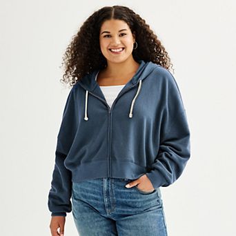 Juniors' Plus Size SO® Favorite Cropped Full-Zip Hoodie