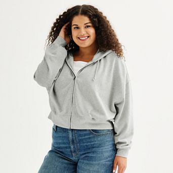 Juniors' Plus Size SO® Favorite Cropped Full-Zip Hoodie