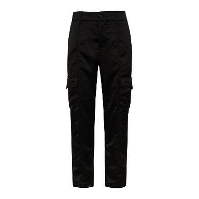 Women's Modern Supply by Sanctuary Uptown Mid-Rise Satin Cargo Pants