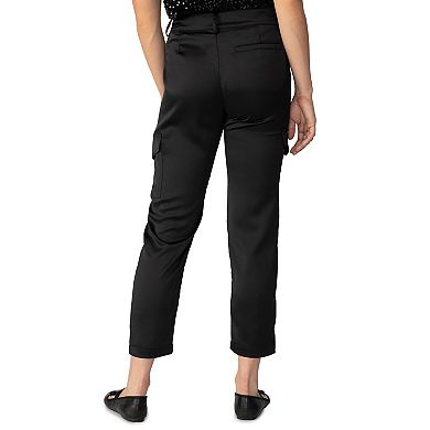Women's Modern Supply by Sanctuary Uptown Mid-Rise Satin Cargo Pants
