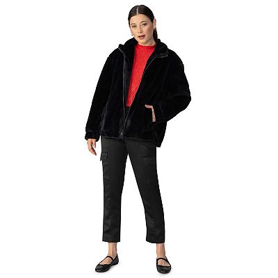 Women s Modern Supply by Sanctuary Faux Fur Zip Up Jacket