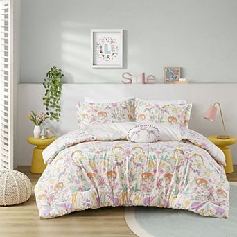 Intelligent Design Thea Floral Reversible Cotton Comforter Set with Throw Pillow