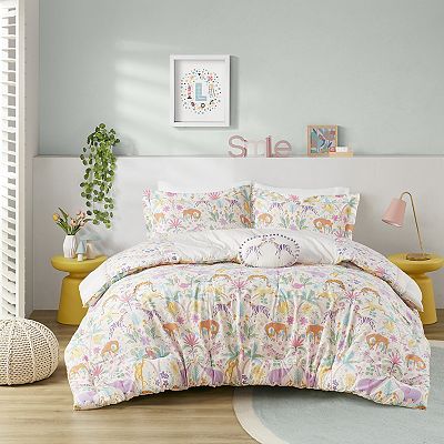 Girls Urban Habitat Kids Thea Floral Reversible Cotton Comforter Set with Throw Pillow