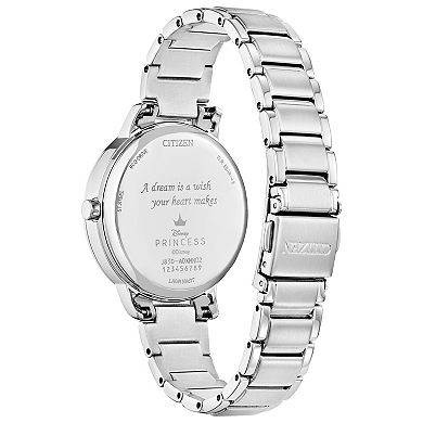 Disney's Cinderella Citizen Women's Stainless Steel Crystal Accent Blue Dial Bracelet Watch