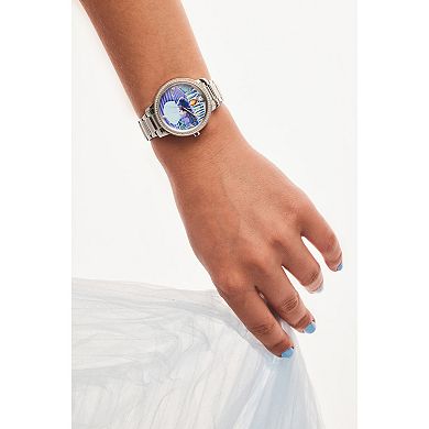 Disney's Cinderella Citizen Women's Stainless Steel Crystal Accent Blue Dial Bracelet Watch