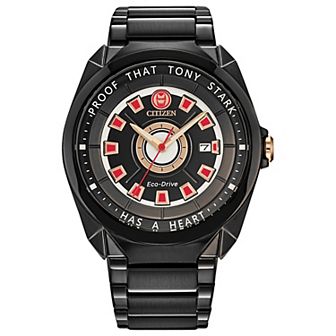 Citizen Eco-Drive Men's Marvel Tony Stark Black IP Stainless Steel Bracelet Watch