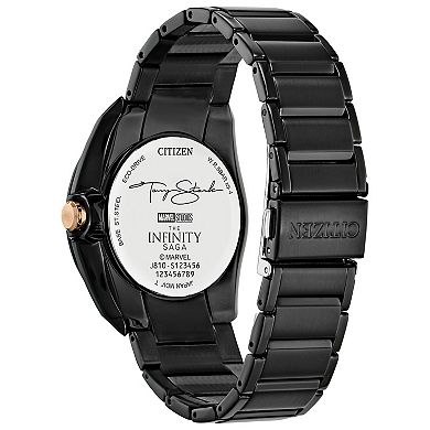 Citizen Eco-Drive Men's Marvel Tony Stark Black IP Stainless Steel Bracelet Watch