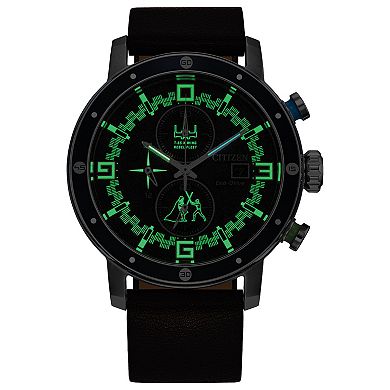 Citizen Eco-Drive Men's Star Wars Luke Skywalker Chronograph Dial Leather Strap Watch