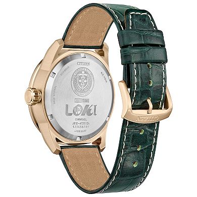 Citizen Eco-Drive Men's Marvel Loki Green Leather Strap Watch