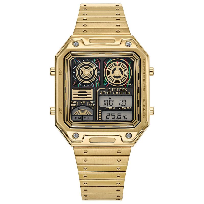 Citizen Men's Star Wars C-3PO Gold Tone Stainless Steel Bracelet Watch, Size: Medium