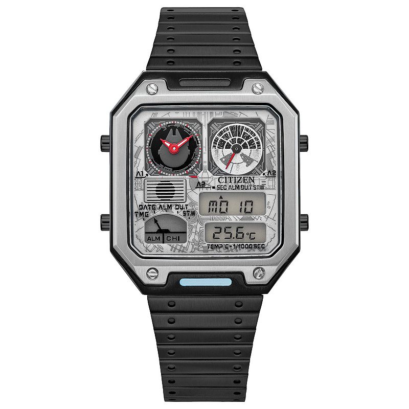 Citizen Men's Star Wars Millennium Falcon Black IP Stainless Steel Bracelet Watch, Size: Medium, Gray