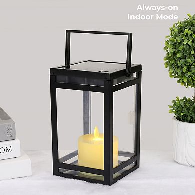 Techko Solar Modern Candle Lantern with Handle