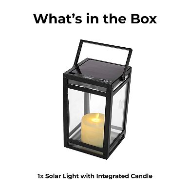 Techko Solar Modern Candle LED Lantern with Handle