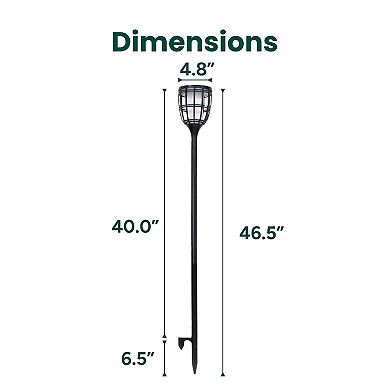 Techko 2-Piece Solar-Powered Flickering LED Tiki Torches Set