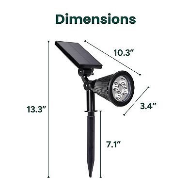 Techko 2-Piece Solar-Powered Pathway Spotlights Set