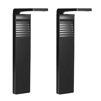 Techko 2 pc Outdoor Solar-Powered L-Shaped Path Lights Set