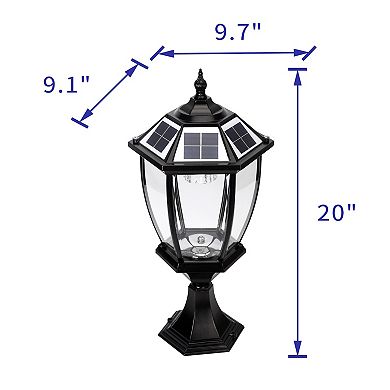 Techko Solar-Powered Vintage Pillar Light with Remote
