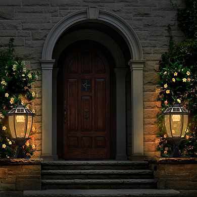 Techko Solar-Powered Vintage Pillar Light with Remote