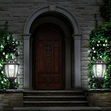 Techko Solar-Powered Vintage Pillar Light with Remote