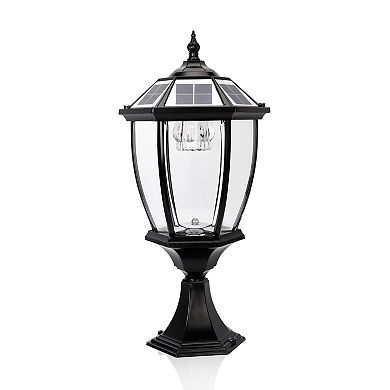 Techko Solar-Powered Vintage Pillar Light with Remote