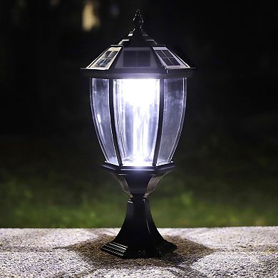 Techko Solar-Powered Vintage Pillar Light with Remote