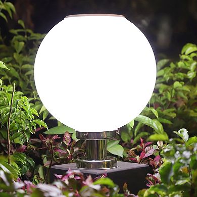 Techko Solar-Powered Sphere Pillar Light with Remote