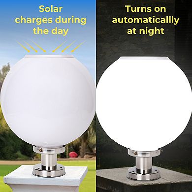 Techko Solar-Powered Sphere Pillar Light with Remote