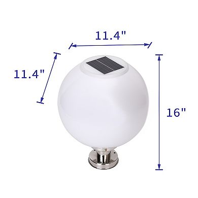 Techko Solar-Powered Sphere Pillar Light with Remote