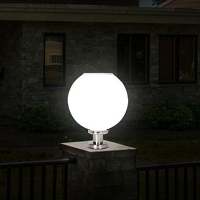 Techko Solar-Powered Sphere Pillar Light with Remote