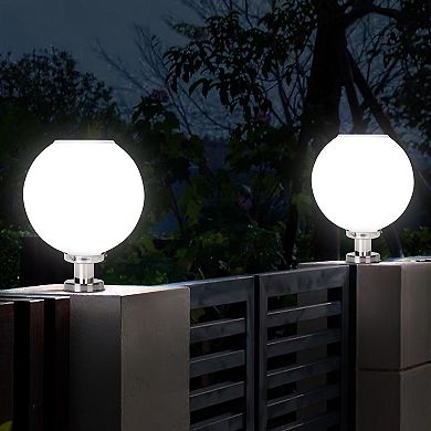 Techko Solar-Powered Sphere Pillar Light with Remote