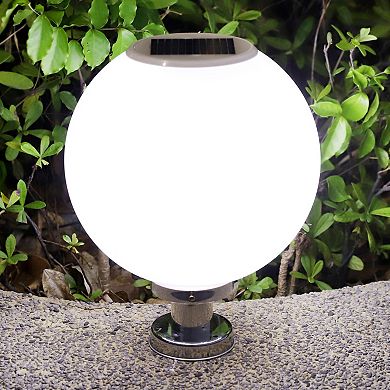 Techko Solar-Powered Sphere Pillar Light with Remote