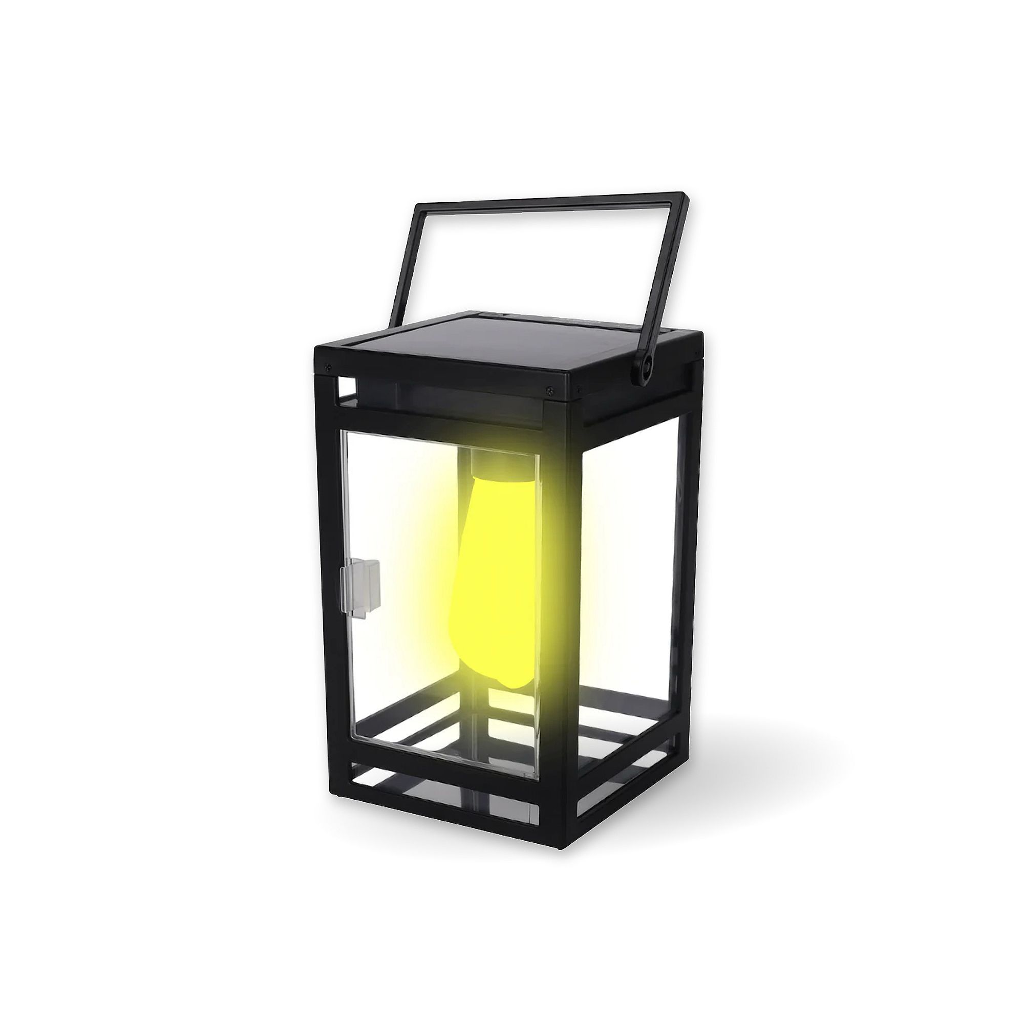 Techko Solar Portable Lantern with Light Bulb, Black