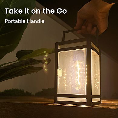 Techko Solar Portable Lantern with Light Bulb