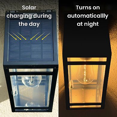Techko Solar-Powered Wall Lantern