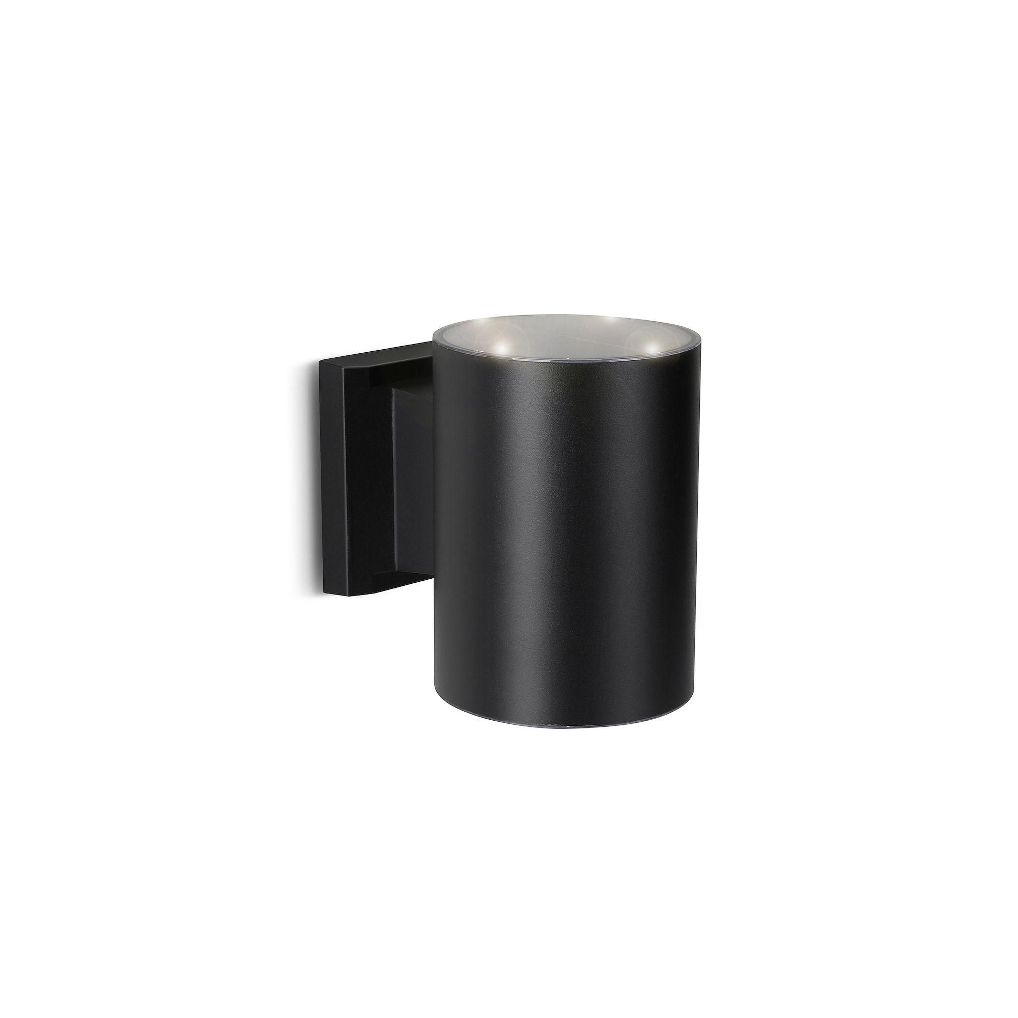 Techko Outdoor Solar-Powered Circular Wall Light Sconce, Black