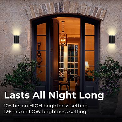 Techko Outdoor Solar-Powered Circular Wall Light Sconce