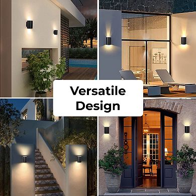 Techko Outdoor Solar-Powered Circular Wall Light Sconce