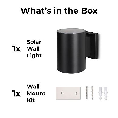 Techko Outdoor Solar-Powered Circular Wall Light Sconce
