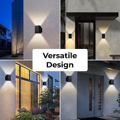 Techko Solar-Powered Outdoor Wall Light Sconce