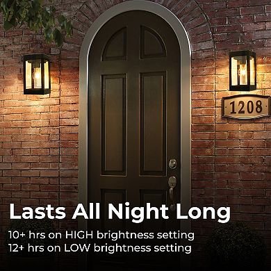 Techko Outdoor Solar-Powered Wall Light Sconce