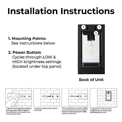 Techko Outdoor Solar-Powered Wall Light Sconce